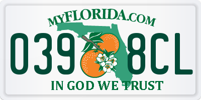 FL license plate 0398CL