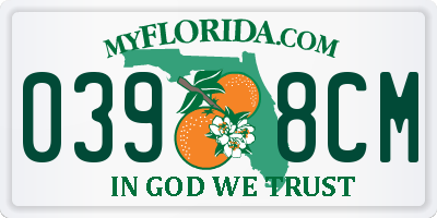 FL license plate 0398CM