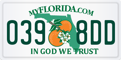 FL license plate 0398DD