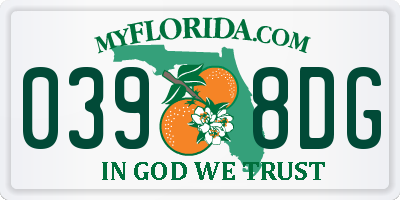 FL license plate 0398DG