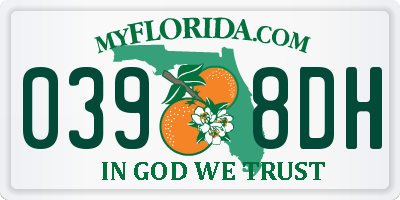 FL license plate 0398DH