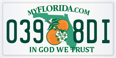 FL license plate 0398DI