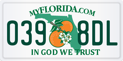 FL license plate 0398DL