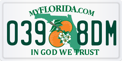 FL license plate 0398DM