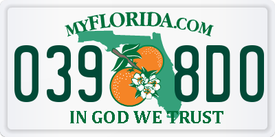 FL license plate 0398DO