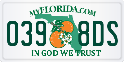 FL license plate 0398DS
