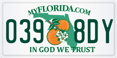 FL license plate 0398DY