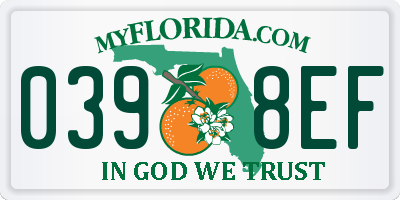 FL license plate 0398EF