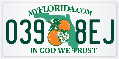 FL license plate 0398EJ