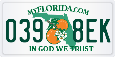 FL license plate 0398EK