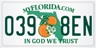 FL license plate 0398EN