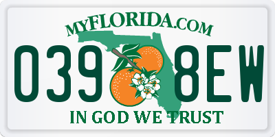 FL license plate 0398EW