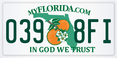 FL license plate 0398FI