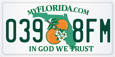 FL license plate 0398FM