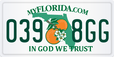 FL license plate 0398GG
