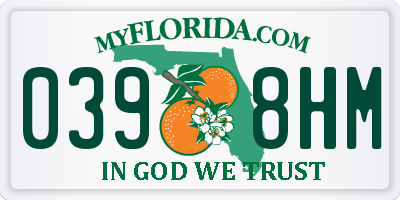 FL license plate 0398HM