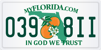 FL license plate 0398II