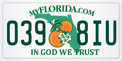 FL license plate 0398IU