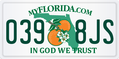 FL license plate 0398JS