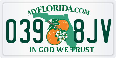 FL license plate 0398JV
