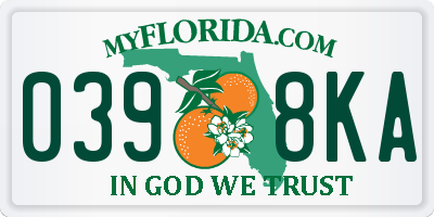 FL license plate 0398KA