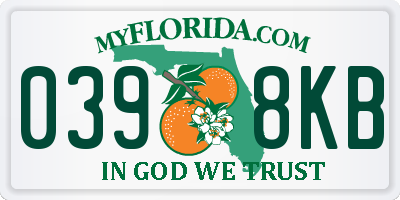 FL license plate 0398KB