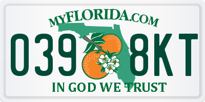 FL license plate 0398KT