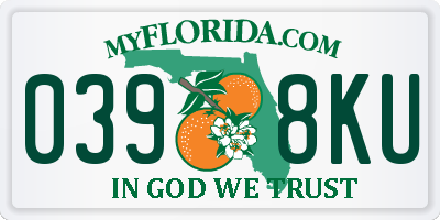 FL license plate 0398KU