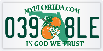 FL license plate 0398LE