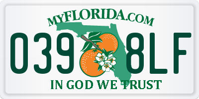 FL license plate 0398LF