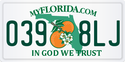 FL license plate 0398LJ