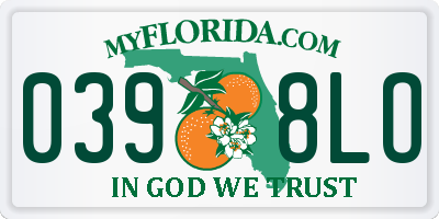 FL license plate 0398LO