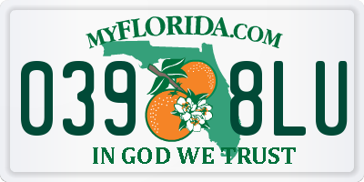 FL license plate 0398LU