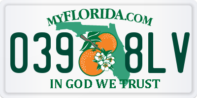 FL license plate 0398LV