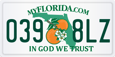FL license plate 0398LZ