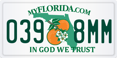 FL license plate 0398MM