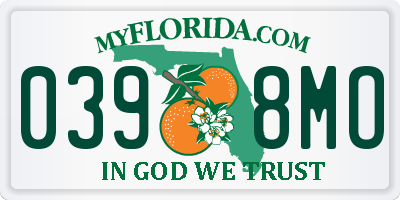 FL license plate 0398MO