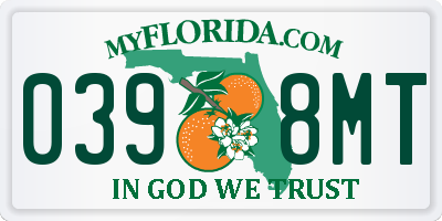 FL license plate 0398MT