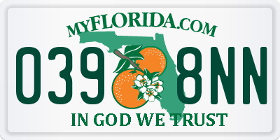 FL license plate 0398NN