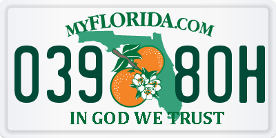 FL license plate 0398OH