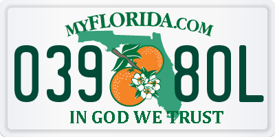 FL license plate 0398OL