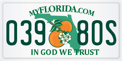 FL license plate 0398OS