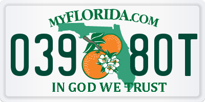 FL license plate 0398OT