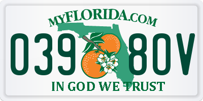 FL license plate 0398OV