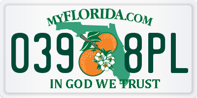 FL license plate 0398PL