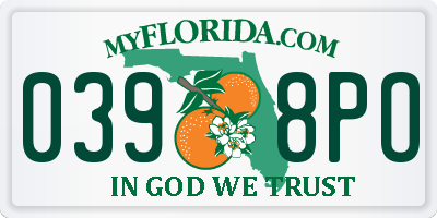 FL license plate 0398PO