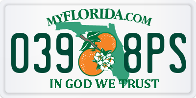 FL license plate 0398PS
