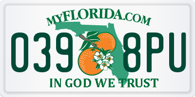 FL license plate 0398PU