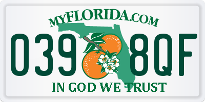 FL license plate 0398QF