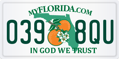 FL license plate 0398QU